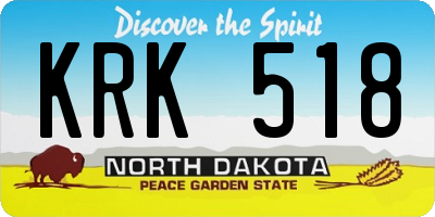 ND license plate KRK518