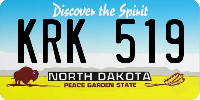 ND license plate KRK519