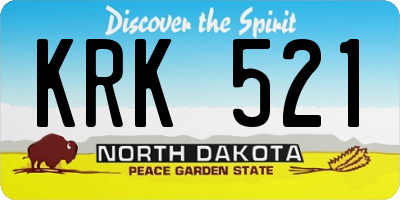 ND license plate KRK521