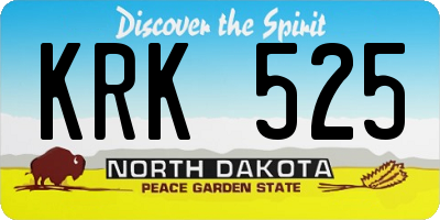 ND license plate KRK525