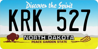 ND license plate KRK527