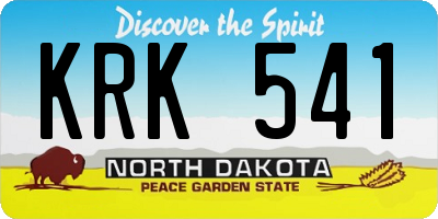 ND license plate KRK541