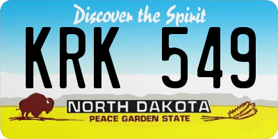 ND license plate KRK549