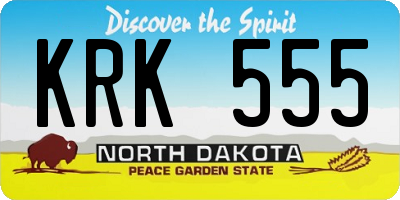 ND license plate KRK555