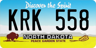 ND license plate KRK558