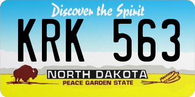 ND license plate KRK563