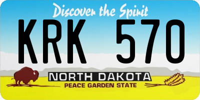 ND license plate KRK570