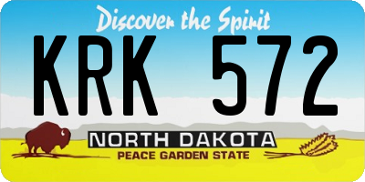 ND license plate KRK572