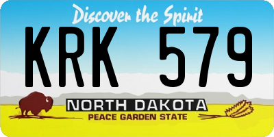 ND license plate KRK579