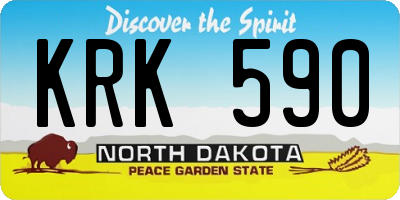 ND license plate KRK590