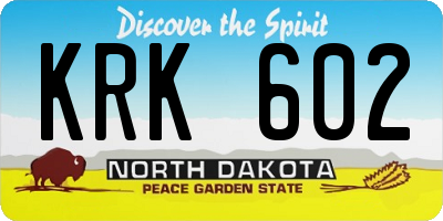 ND license plate KRK602