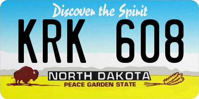 ND license plate KRK608