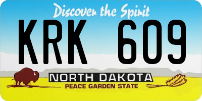 ND license plate KRK609