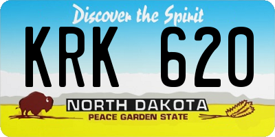ND license plate KRK620