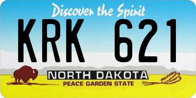 ND license plate KRK621