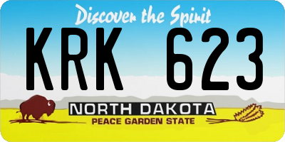 ND license plate KRK623