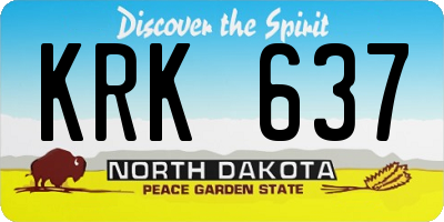 ND license plate KRK637