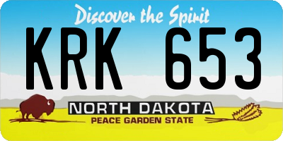 ND license plate KRK653