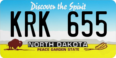 ND license plate KRK655