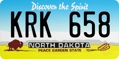 ND license plate KRK658
