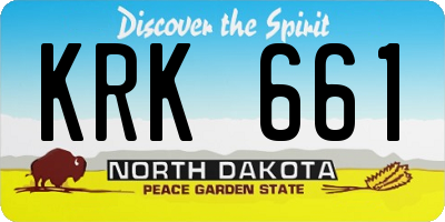 ND license plate KRK661