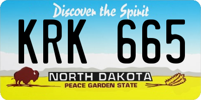 ND license plate KRK665