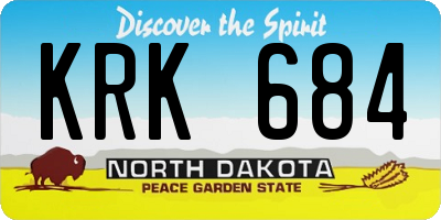 ND license plate KRK684