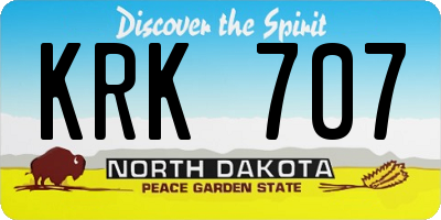 ND license plate KRK707