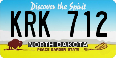 ND license plate KRK712