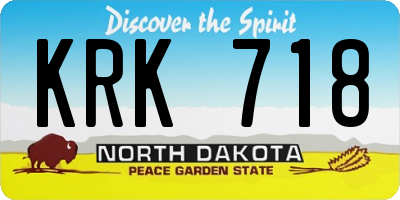 ND license plate KRK718