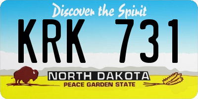 ND license plate KRK731