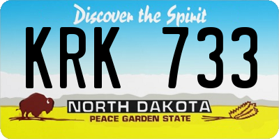 ND license plate KRK733