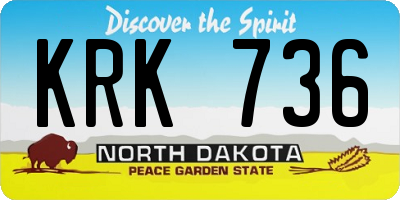 ND license plate KRK736