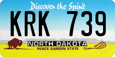 ND license plate KRK739