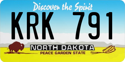 ND license plate KRK791