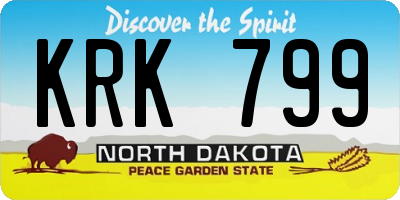 ND license plate KRK799
