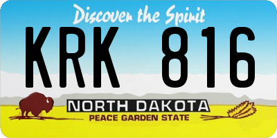 ND license plate KRK816