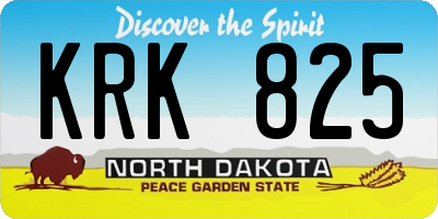 ND license plate KRK825