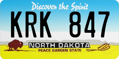 ND license plate KRK847