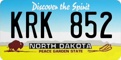 ND license plate KRK852