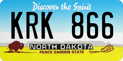 ND license plate KRK866