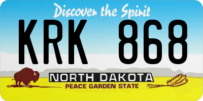 ND license plate KRK868