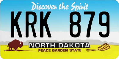 ND license plate KRK879