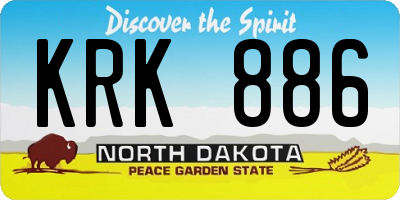 ND license plate KRK886