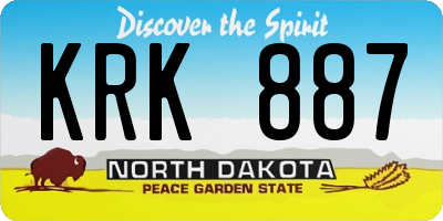 ND license plate KRK887