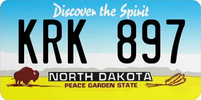 ND license plate KRK897