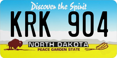 ND license plate KRK904