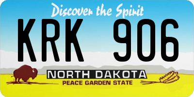 ND license plate KRK906