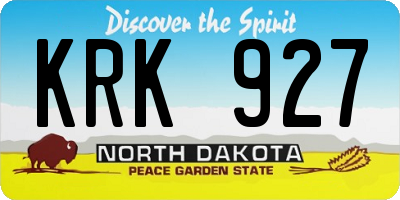 ND license plate KRK927