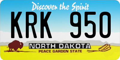 ND license plate KRK950
